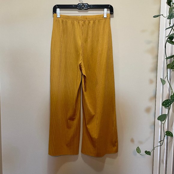 LIRA Clothing Yellow Rib Knit Wide Leg Pants - Picture 4 of 4